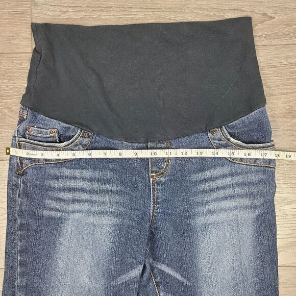 Thyme Maternity Cropped Denim Jeans Medium - Picture 14 of 16